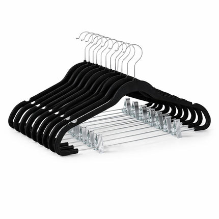 Ceruzo 20 X Kledinghangers Met Knijpers - Zwart - XdropX