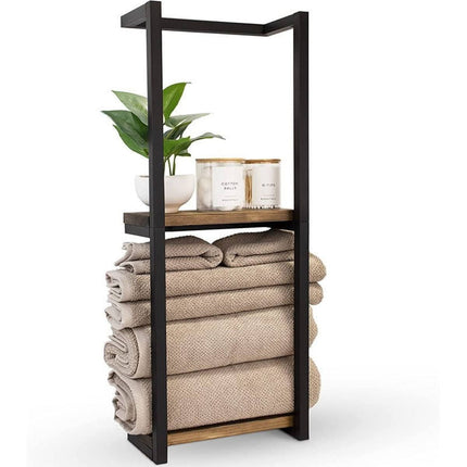 Ceruzo Handdoekrek - Badkamerrek - Metaal-Hout - Wandmontage - XdropX