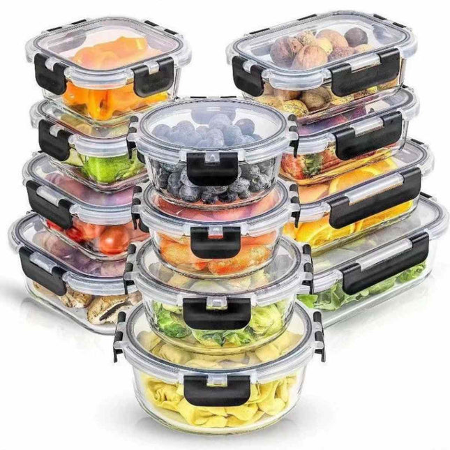 Ceruzo Meal Prep Bakjes - 12 Stuks Vershoudbakjes - Glas - XdropX