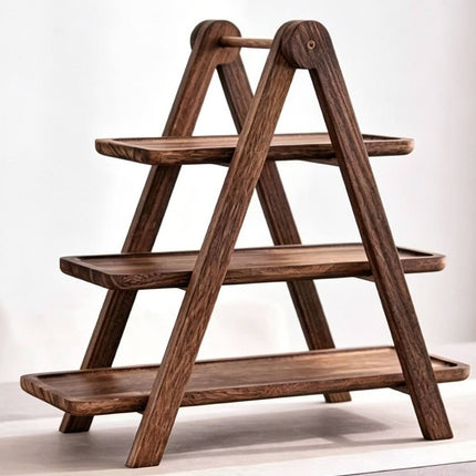 Ceruzo Serveerrek Hout - 3 Laags - 40 Cm - XdropX