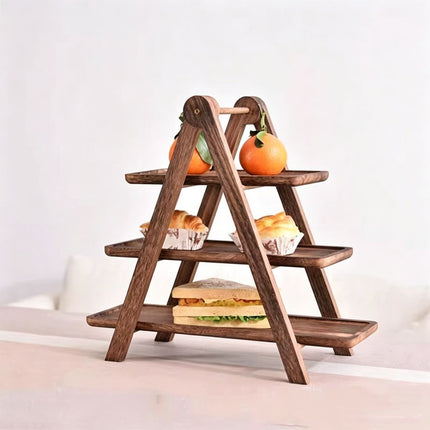 Ceruzo Serveerrek Hout - 3 Laags - 40 Cm - XdropX