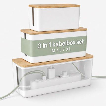 Ceruzo Kabelbox Wit - 3-Delig - XdropX