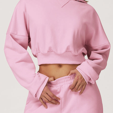 Chic Cocoa Crop Hoodie-5