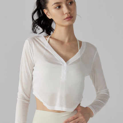Cropped Long Sleeve Pullover-4