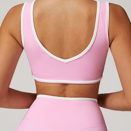 Colorblock Wide-Strap Sports Bra-2