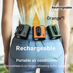 Oranjegele ventilator + standaard + zaklamp / 3.82x3.62x3.02