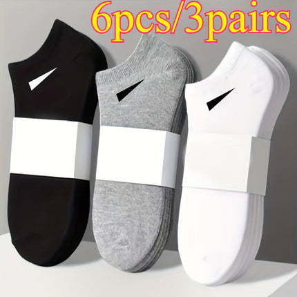 6 stuks/3 stuks (willekeurige kleur) Heren Heavyweight Sportsocken met Dikke Ondersteuning van de Voetboog, Eenvoudig Sportief Design, Zwart/Wit/Grijs - Dagelijks en Formeel, Reizen