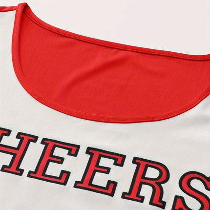 Mouwloze Cheerleader Outfit Jurk voor Feest Rollenspel, Aansluitende Dameskleding