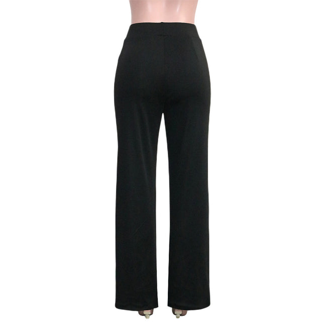 Solid Color Casual Pants Slim, High-waisted Bell Bottoms - XdropX