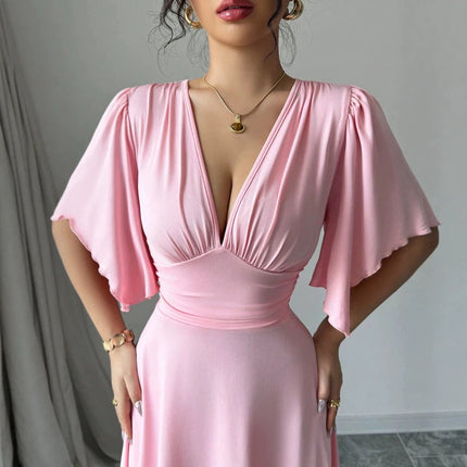 Womens Summer Casual Waist-Cinching Dress