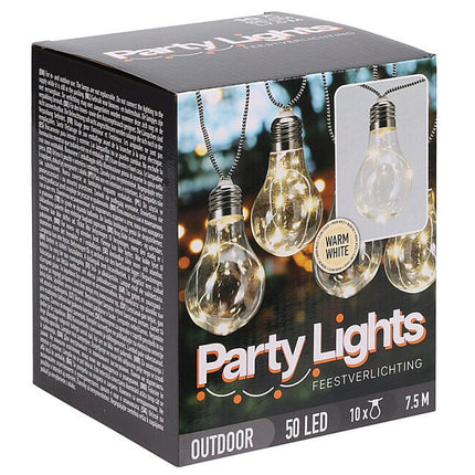 Feestverlichting Voor De Tuin - 450Cm - Warm Wit - 10X5 Led - Gevlochten Snoer