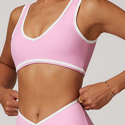 Colorblock Wide-Strap Sports Bra-1