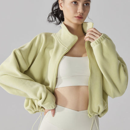 High Neck Fleece Jacket-5