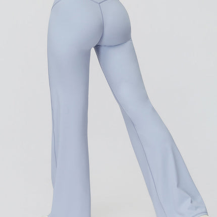 NakedFeel Contrast Ribbed Flare Pants-2