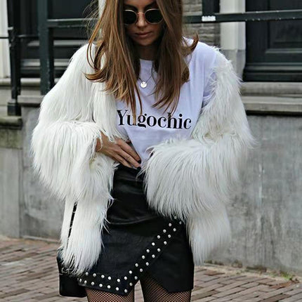 Long-sleeve Plus-size Washed Shearling Coat For European And American Women