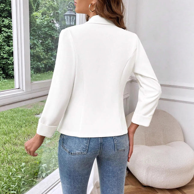 Elegant One-button Womens Blazer Casual Jacket - XdropX
