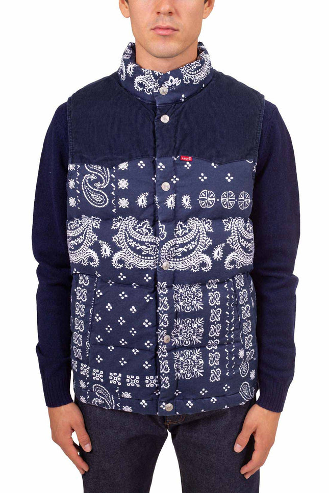 LEVI'S - Men's padded sleeveless jacket with paisley pattern-3