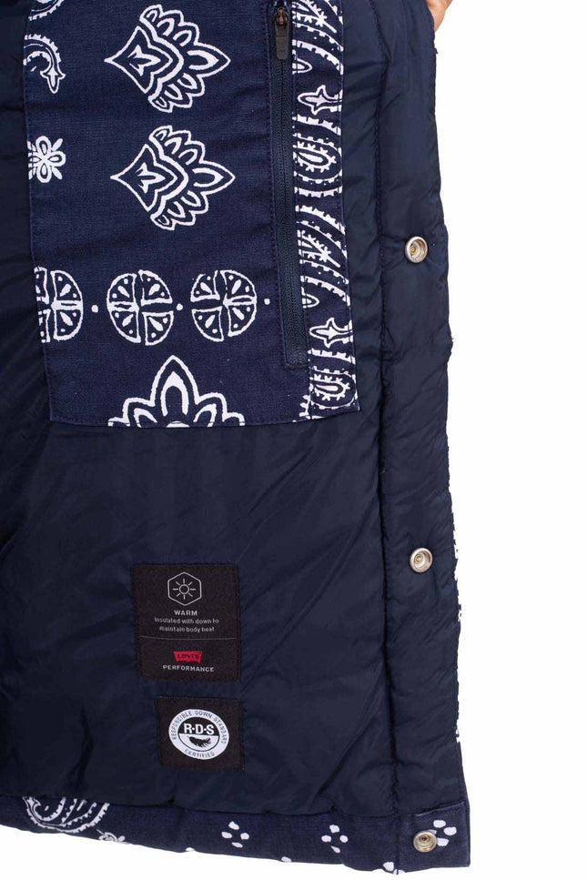 LEVI'S - Men's padded sleeveless jacket with paisley pattern-0