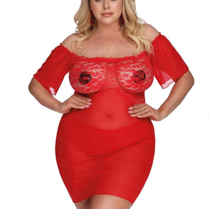 rotes Chemise AA052940 - 5XL/6XL-0