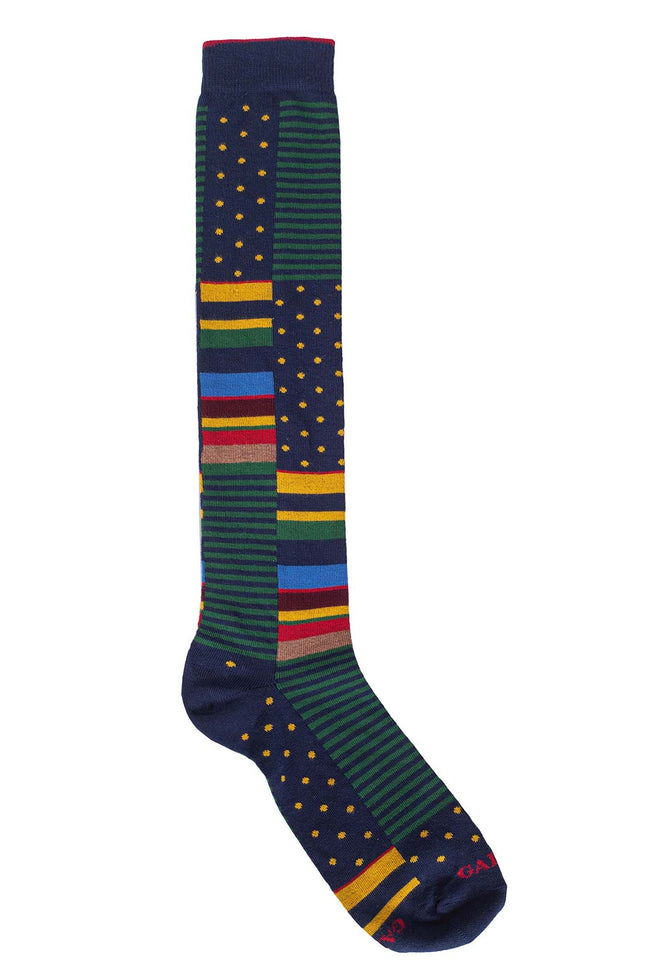 GALLO - Men's long socks with stripes and polka dots pattern  - Size One size-1