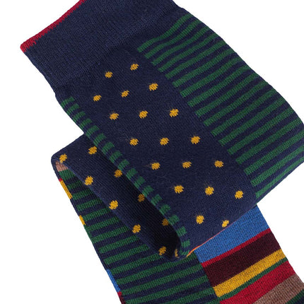 GALLO - Men's long socks with stripes and polka dots pattern  - Size One size-2