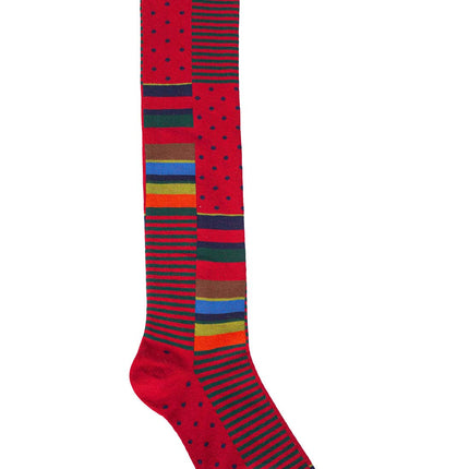GALLO - Men's long socks with stripes and polka dots pattern  - Size One size-5