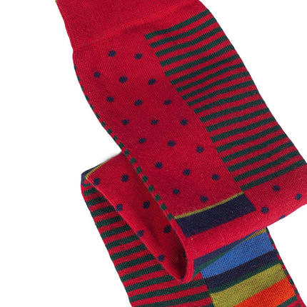 GALLO - Men's long socks with stripes and polka dots pattern  - Size One size-4