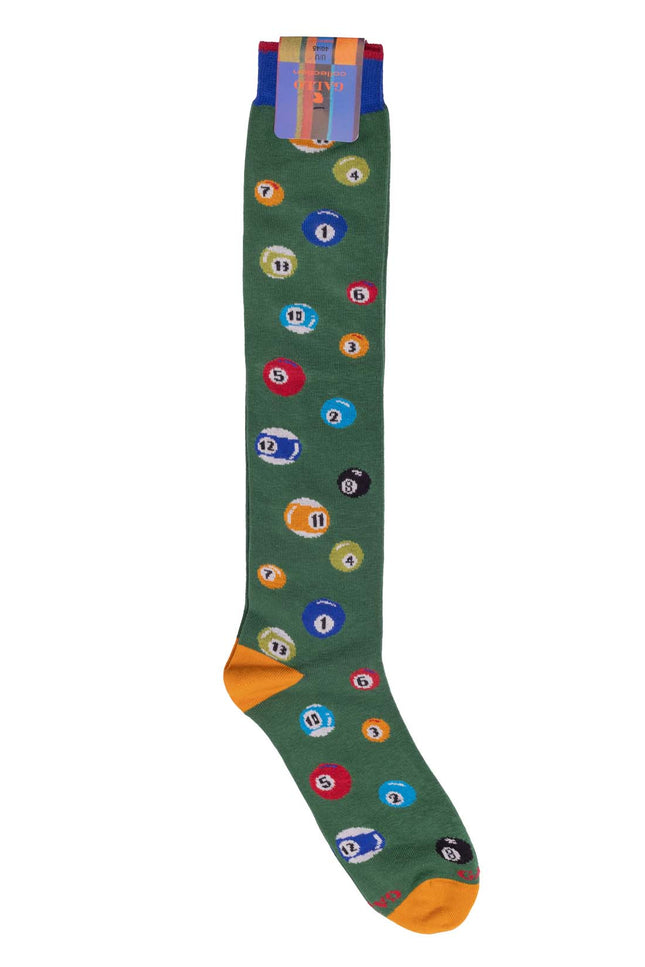 GALLO - Men's long socks with biliard balls pattern-2