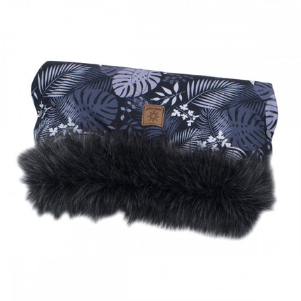 MTT Handmuff for Stroller - Palm Leaves on Graphite