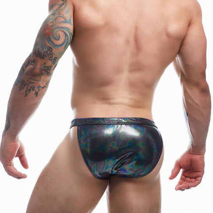 schwarzer Wetlook Clip Tanga Brief EMER4LD - XL-3