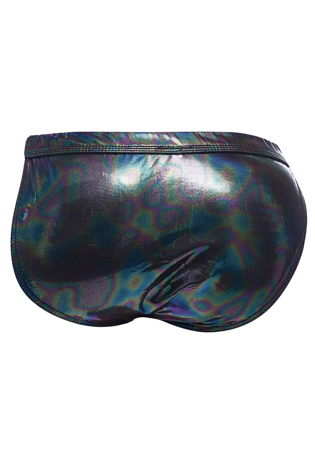schwarzer Wetlook Clip Tanga Brief EMER4LD - XL-1