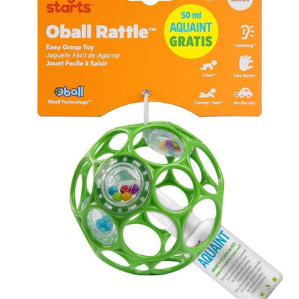 OBALL Csörgő Játék, 10 cm, seafoam, 0 hó+, + AJÁNDÉK Aquaint, 50ml-2