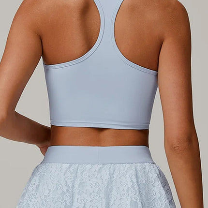 Lace Sheer Mesh Back Yoga Tank-3