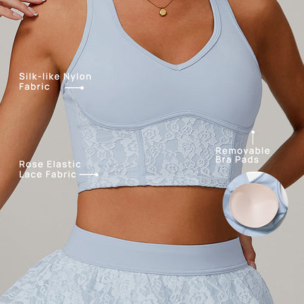 Lace Sheer Mesh Back Yoga Tank-1