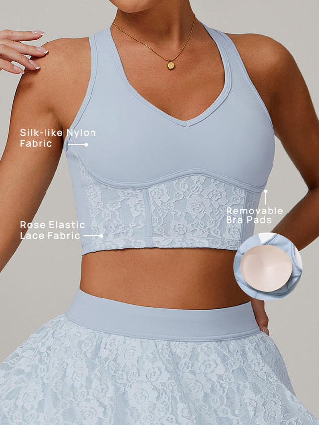 Lace Sheer Mesh Back Yoga Tank-1