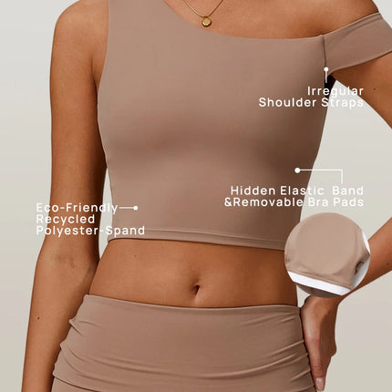 Eco-Recycled Asymmetrical Shoulder Athletic Tank-1