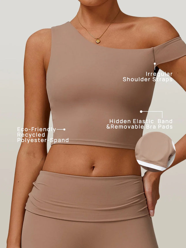 Eco-Recycled Asymmetrical Shoulder Athletic Tank-1