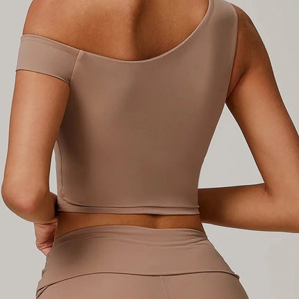 Eco-Recycled Asymmetrical Shoulder Athletic Tank-2