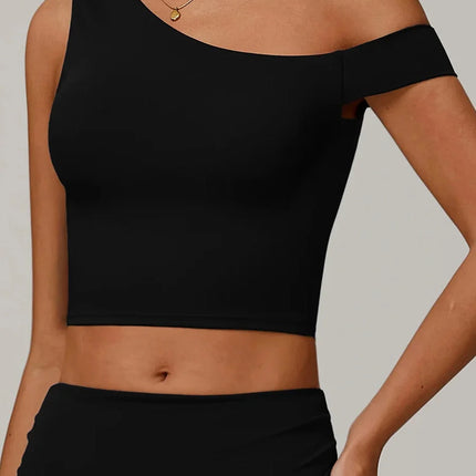 Eco-Recycled Asymmetrical Shoulder Athletic Tank-5
