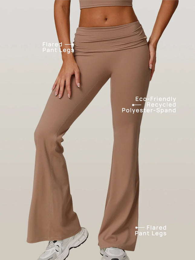 Eco-Recycled Versatile High-Waisted Flared Pants-1