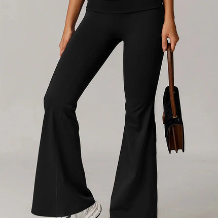 Eco-Recycled Versatile High-Waisted Flared Pants-6