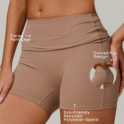 Eco-Recycled Quick-Dry High-Waisted Yoga Shorts-1
