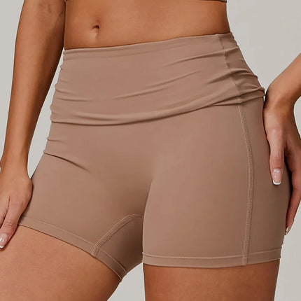 Eco-Recycled Quick-Dry High-Waisted Yoga Shorts-0
