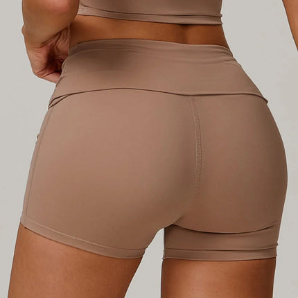 Eco-Recycled Quick-Dry High-Waisted Yoga Shorts-2