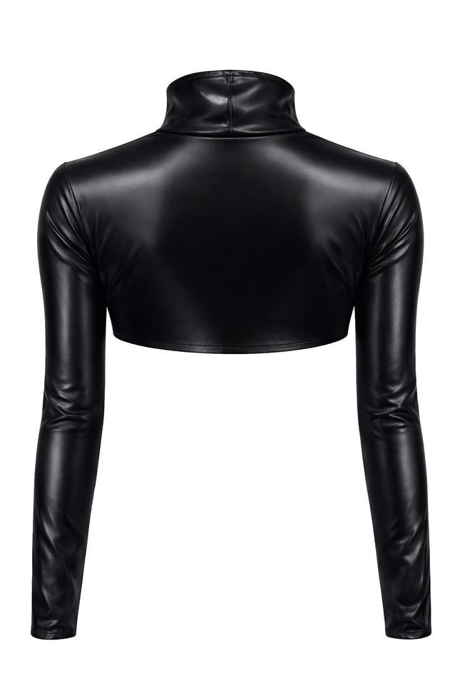 black short wetlook Jacket DDMarika001 - 2XL-1