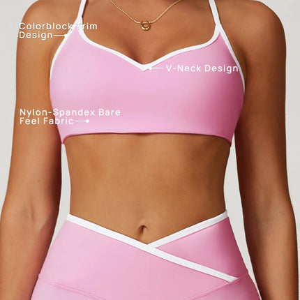 Pastel Colorblock Cut-Out Back Sports Bra-1
