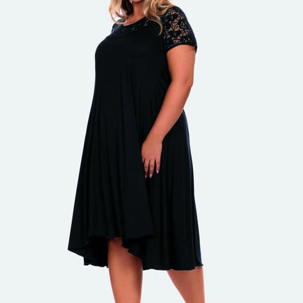 Schwarzes Nachthemd H182210 - 5XL