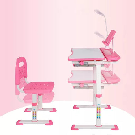 Height-adjustable, multi-functional children's desk