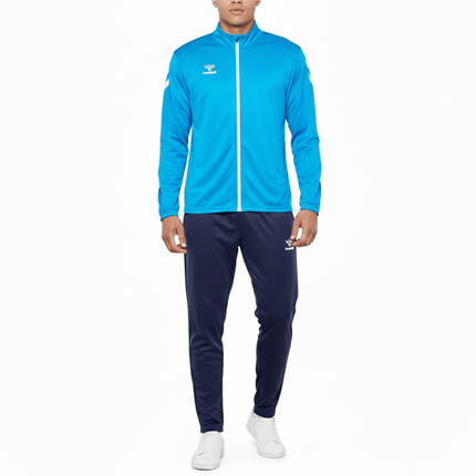 Logo Series Tracksuit Pro-Inspired Interlock Training Set - Light Blue - Hummel-4
