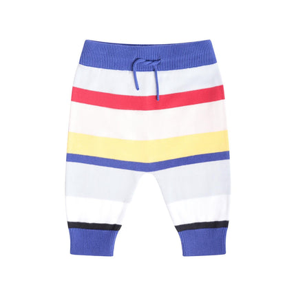 Knitted Baby Pants in Bright Stripes-0